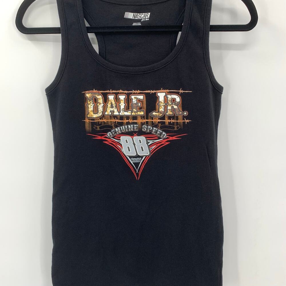 Nascar for Her Tank Womens Large Dale Jr #88 Racerback Stretchy Black